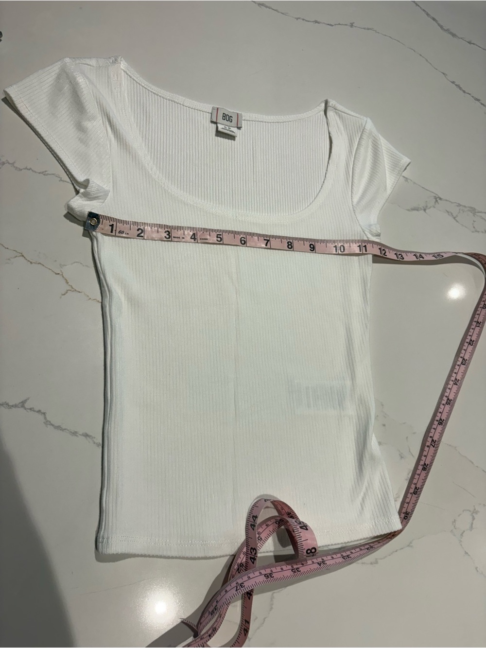 BDG Urban Outfitters White Ribbed Baby Tee Petite S